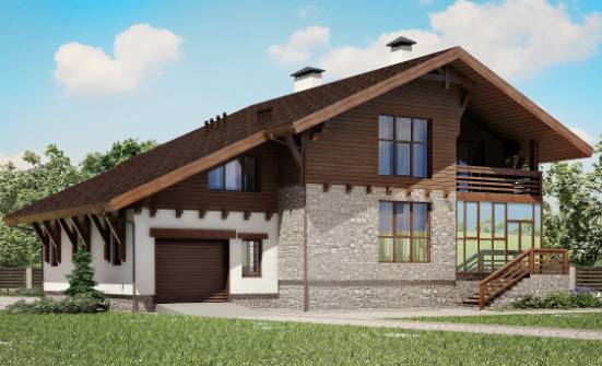 420-001-П Проект трехэтажного дома с мансардным этажом, гараж, уютный домик из кирпича Ульяновск | Проекты домов от House Expert