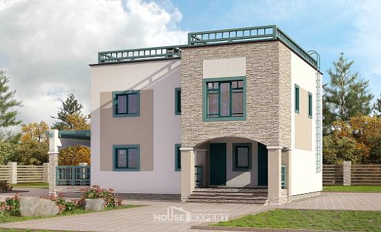 150-010-П Проект двухэтажного дома, красивый коттедж из кирпича Ульяновск | Проекты домов от House Expert