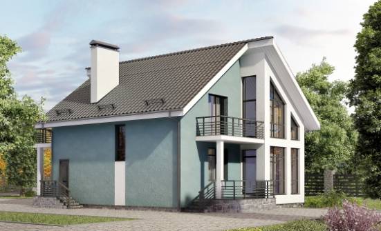 170-006-П Проект двухэтажного дома с мансардой, небольшой коттедж из арболита Ульяновск | Проекты домов от House Expert