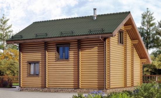 110-005-П Проект двухэтажного дома с мансардой, доступный домик из бревен Ульяновск | Проекты домов от House Expert