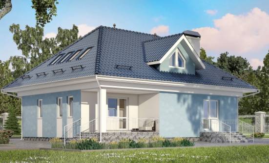 200-002-П Проект двухэтажного дома с мансардным этажом, уютный домик из блока Ульяновск | Проекты домов от House Expert