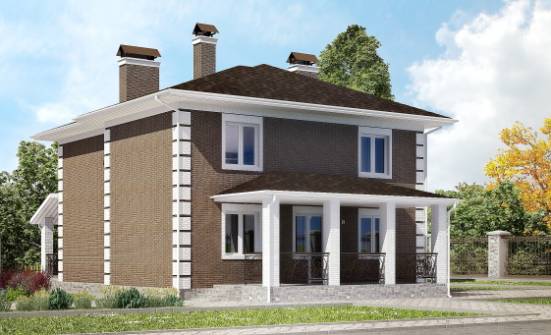 185-002-П Проект двухэтажного дома, современный коттедж из теплоблока Димитровград | Проекты домов от House Expert
