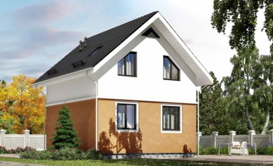 070-001-Л Проект двухэтажного дома мансардой, дешевый загородный дом из теплоблока Ульяновск | Проекты домов от House Expert