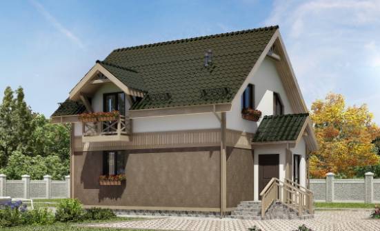 105-001-Л Проект двухэтажного дома с мансардой, недорогой дом из пеноблока Димитровград | Проекты домов от House Expert