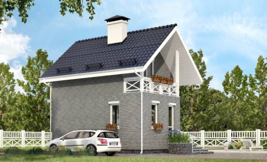 045-001-П Проект двухэтажного дома мансардой, дешевый домик из пеноблока Ульяновск | Проекты домов от House Expert
