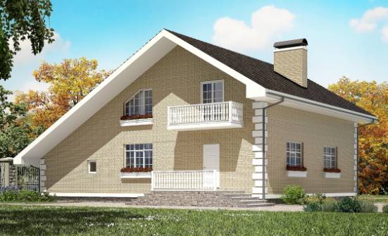 190-005-П Проект двухэтажного дома с мансардным этажом, гараж, красивый дом из арболита Димитровград | Проекты домов от House Expert