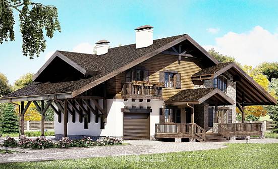 270-001-Л Проект двухэтажного дома с мансардой, гараж, уютный дом из кирпича Димитровград | Проекты домов от House Expert