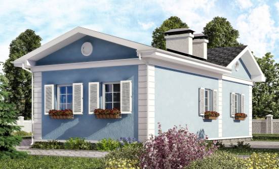 090-004-П Проект одноэтажного дома, бюджетный загородный дом из поризованных блоков Ульяновск | Проекты одноэтажных домов от House Expert