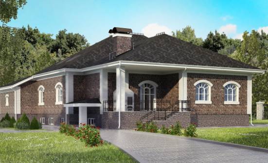 490-001-П Проект трехэтажного дома мансардой и гаражом, классический коттедж из кирпича Ульяновск | Проекты домов от House Expert