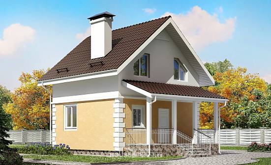 070-002-П Проект двухэтажного дома мансардой, бюджетный дом из бризолита Димитровград | Проекты домов от House Expert