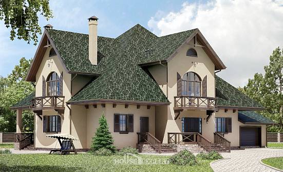 350-001-П Проект двухэтажного дома мансардой, гараж, классический дом из арболита Димитровград | Проекты домов от House Expert