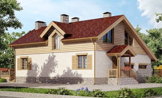 165-002-П Проект двухэтажного дома с мансардным этажом, гараж, компактный загородный дом из бризолита Ульяновск | Проекты домов от House Expert