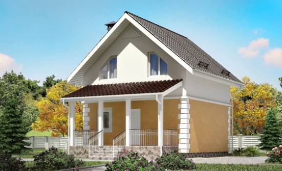 070-002-П Проект двухэтажного дома мансардой, бюджетный дом из бризолита Димитровград | Проекты домов от House Expert