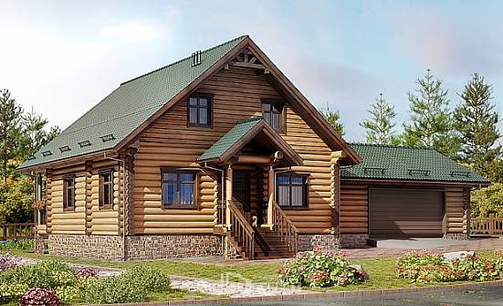 270-002-П Проект двухэтажного дома мансардный этаж, гараж, классический дом из дерева Ульяновск | Проекты домов от House Expert