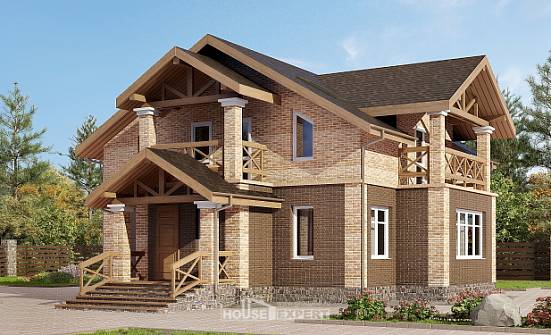 160-014-П Проект двухэтажного дома, доступный домик из поризованных блоков Димитровград | Проекты домов от House Expert