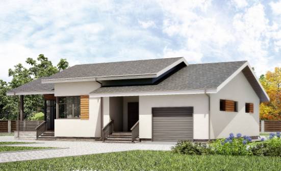 135-002-П Проект одноэтажного дома, гараж, компактный домик из блока Димитровград | Проекты одноэтажных домов от House Expert