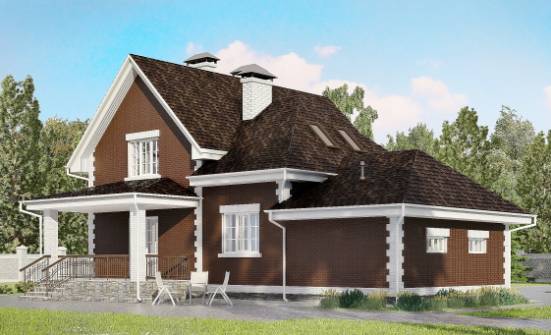 190-003-Л Проект двухэтажного дома мансардный этаж и гаражом, просторный загородный дом из арболита Ульяновск | Проекты домов от House Expert
