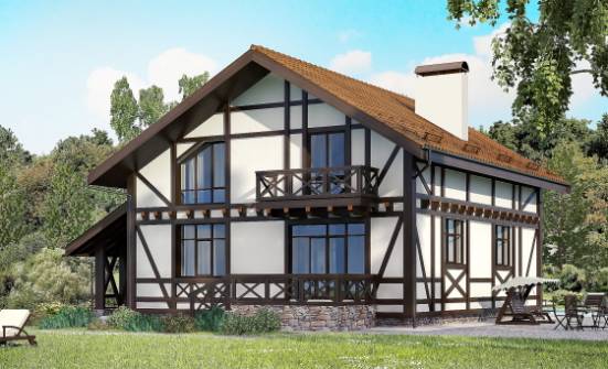 155-002-П Проект двухэтажного дома мансардой, гараж, небольшой коттедж из поризованных блоков Димитровград | Проекты домов от House Expert