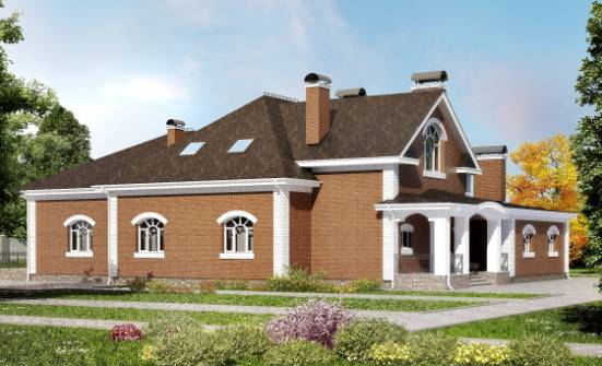 400-003-П Проект двухэтажного дома мансардой, современный загородный дом из поризованных блоков Ульяновск | Проекты домов от House Expert