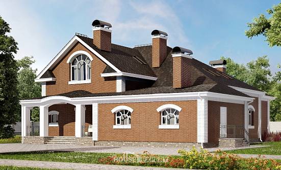 400-003-П Проект двухэтажного дома мансардой, современный загородный дом из поризованных блоков Ульяновск | Проекты домов от House Expert