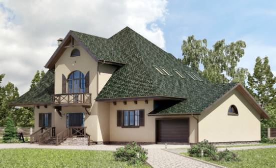 350-001-П Проект двухэтажного дома мансардой, гараж, классический дом из арболита Димитровград | Проекты домов от House Expert