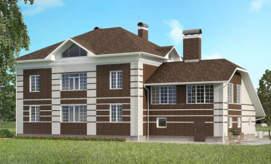 505-002-Л Проект трехэтажного дома, гараж, современный домик из кирпича Димитровград | Проекты домов от House Expert