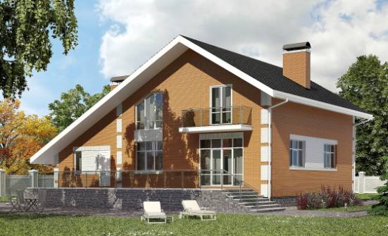 190-006-П Проект двухэтажного дома с мансардным этажом, гараж, классический домик из арболита Ульяновск | Проекты домов от House Expert