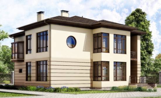 300-006-П Проект двухэтажного дома и гаражом, современный загородный дом из кирпича Ульяновск | Проекты домов от House Expert