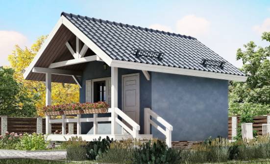 020-001-П Проект одноэтажного дома, уютный коттедж из бревен Димитровград | Проекты одноэтажных домов от House Expert