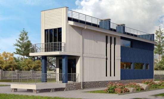 100-003-П Проект двухэтажного дома, небольшой коттедж из твинблока Димитровград | Проекты домов от House Expert
