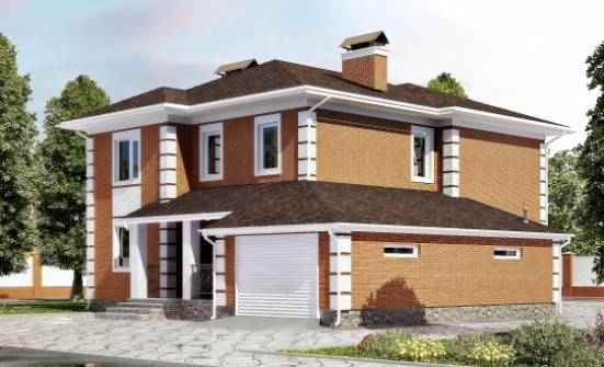 220-004-Л Проект двухэтажного дома и гаражом, средний домик из кирпича Димитровград | Проекты домов от House Expert