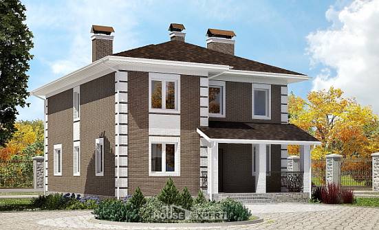 185-002-П Проект двухэтажного дома, современный коттедж из теплоблока Димитровград | Проекты домов от House Expert