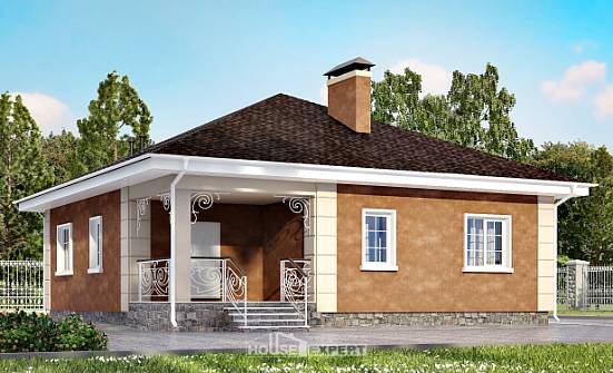 100-001-Л Проект одноэтажного дома, бюджетный коттедж из твинблока Ульяновск | Проекты домов от House Expert