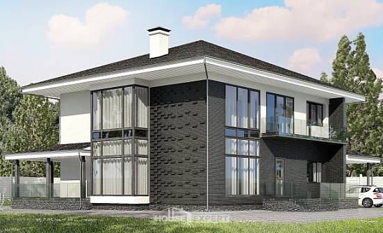 245-002-П Проект двухэтажного дома, гараж, уютный домик из газобетона Димитровград | Проекты домов от House Expert