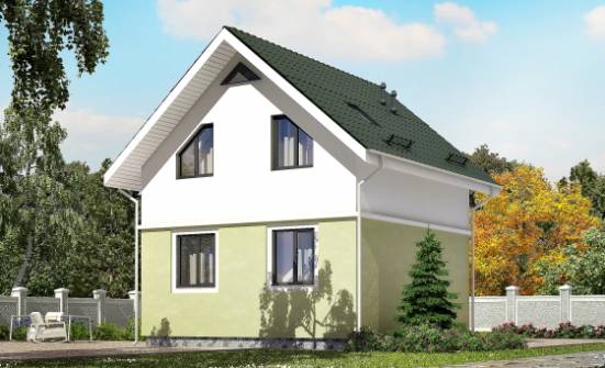 070-001-П Проект двухэтажного дома мансардой, доступный дом из пеноблока Димитровград | Проекты домов от House Expert