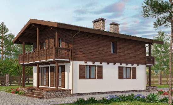 150-016-Л Проект двухэтажного дома с мансардой, классический коттедж из бризолита Димитровград | Проекты домов от House Expert