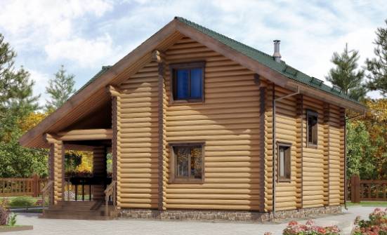 110-005-П Проект двухэтажного дома с мансардой, доступный домик из бревен Ульяновск | Проекты домов от House Expert