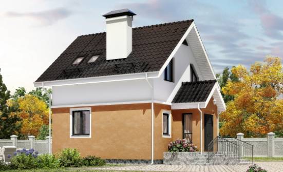 070-001-Л Проект двухэтажного дома мансардой, дешевый загородный дом из теплоблока Ульяновск | Проекты домов от House Expert