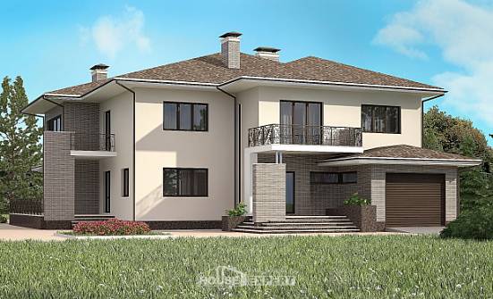 500-001-П Проект трехэтажного дома, гараж, классический дом из кирпича Ульяновск | Проекты домов от House Expert