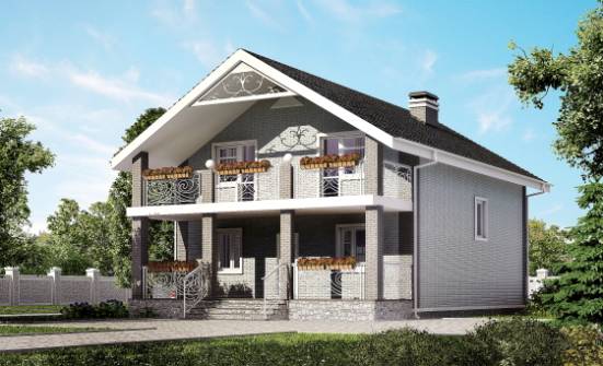 150-007-П Проект двухэтажного дома мансардой, недорогой дом из блока Димитровград | Проекты домов от House Expert