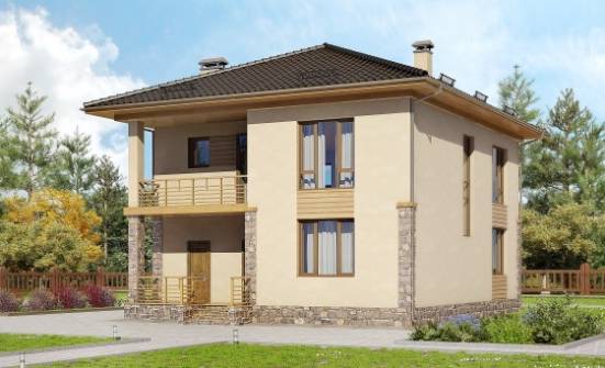 170-005-Л Проект двухэтажного дома, бюджетный домик из пеноблока Ульяновск | Проекты домов от House Expert