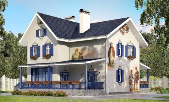 180-003-П Проект двухэтажного дома, красивый коттедж из кирпича Ульяновск | Проекты домов от House Expert