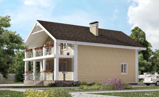 150-007-Л Проект двухэтажного дома мансардой, скромный дом из блока Ульяновск | Проекты домов от House Expert