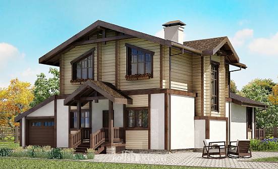 190-004-П Проект двухэтажного дома мансардой, гараж, средний коттедж из газосиликатных блоков из дерева Димитровград | Проекты домов от House Expert