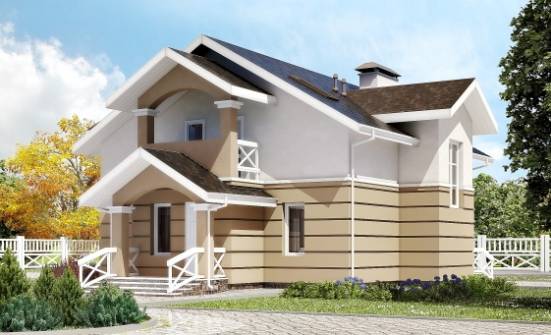155-009-П Проект двухэтажного дома мансардой, классический загородный дом из пеноблока Димитровград | Проекты домов от House Expert
