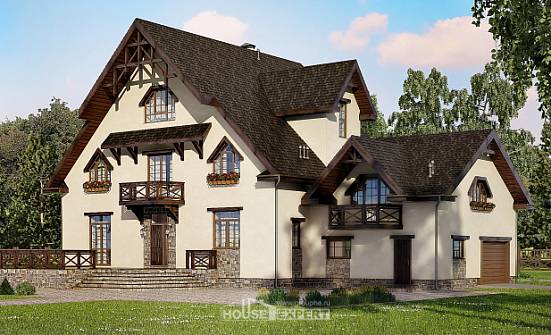 435-002-П Проект трехэтажного дома мансардой и гаражом, огромный домик из блока Ульяновск | Проекты домов от House Expert
