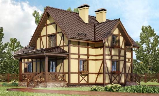 160-003-П Проект двухэтажного дома с мансардой, бюджетный домик из газосиликатных блоков Ульяновск | Проекты домов от House Expert