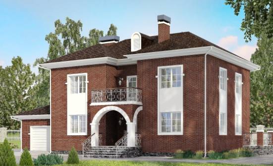 180-006-Л Проект двухэтажного дома и гаражом, красивый дом из кирпича Димитровград | Проекты домов от House Expert