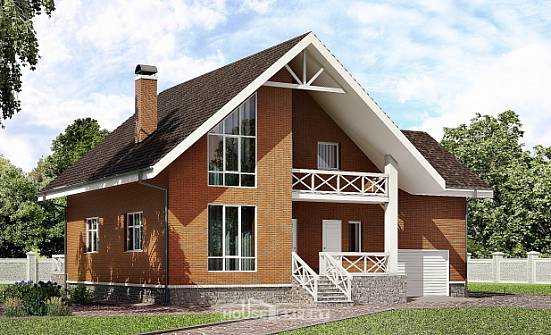 215-001-П Проект двухэтажного дома мансардный этаж, гараж, уютный коттедж из керамзитобетонных блоков Ульяновск | Проекты домов от House Expert