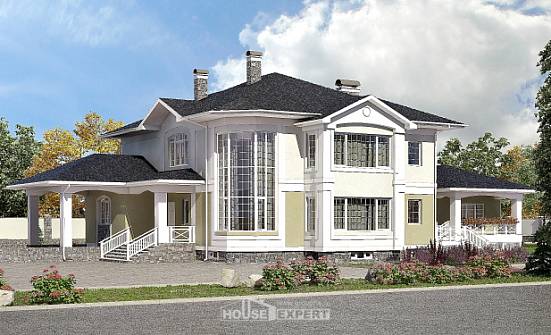 620-001-Л Проект трехэтажного дома и гаражом, красивый загородный дом из пеноблока Димитровград | Проекты домов от House Expert